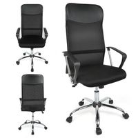 Fauteuil de bureau Chaise pour ordinateur en simili ergonomique - Noir
