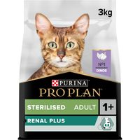 Pro Plan Sterilised Adult RENAL PLUS Dinde 3kg - Croquettes complètes pour chats adultes stérilisés