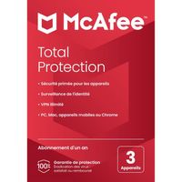 McAfee Total Protection 2024 - (3 Appareils - 1 An) | Version Téléchargement