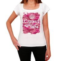 Femme Tee-Shirt Crown Une Légende Depuis 1974 – Crown, Legend Since 1974 – 49 Ans T-Shirt Cadeau 49e Anniversaire Vintage Année