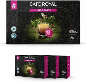CAFÉ CAPSULE 150 Capsules Compatibles NESPRESSO PRO® - CAFÉ LUNGO FORTE - Dosettes by Café Royal®