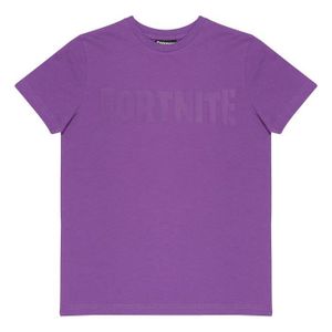 T-SHIRT T-shirt Fortnite - FOR00134BTS - Text-Logo Jungen T-Shirt Lila Homme