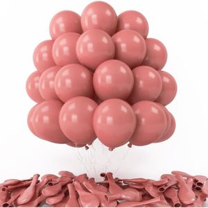 BALLON DÉCORATIF  Lot De 30 Ballons Roses Rétro En Latex Rose Foncé 