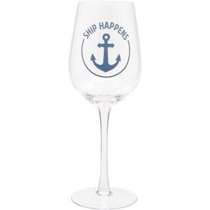 Verre à vin Verre À Vin Humoristique « Ship Happens » 420 Ml[n