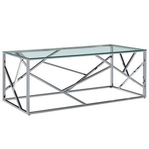 Table Basse Transparente Verre Achat Vente Pas Cher