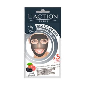MASQUE VISAGE - PATCH Masque Noir Pell Off au charbon L'Action 3x6gr