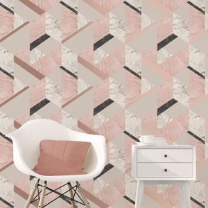 Metro Brique Marbre papier peint texturé métallique or Rose M1510 Couronne
