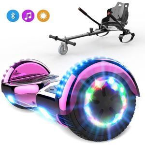 ACCESSOIRES HOVERBOARD Hoverboard 6.5” COOL&FUN - Rose chromé - LED de couleur - Bluetooth - Hoverkart Noir