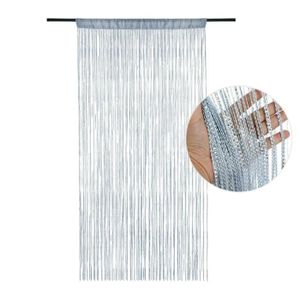 Rideau perlé pour salon blanc, frange 1x2m, décoration de mariage  transparente, rideaux à pompons pour porte
