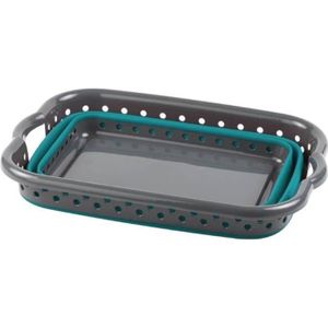 Panier ovale SAMMART Panier à linge pliable en plastique Panier à linge portable gris Panier de rangement pliable Panier à linge peu encombrant