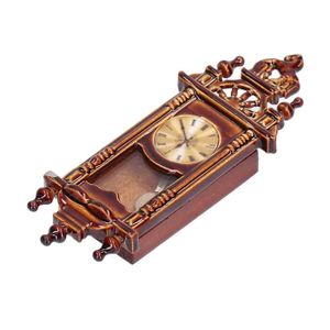 MAISON POUPÉE Hililand Horloge de maison de poupée 1:12 1:12 échelle Vintage maison de poupée horloge en alliage de bois élégant Miniature