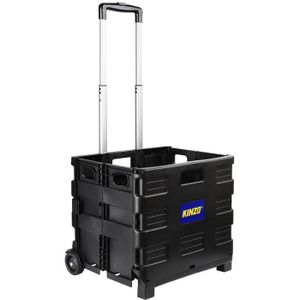 25 kg Pliage Shopping Chariot de stockage Coffre Panier Coffret Caisse Voiture Van Camping Noir