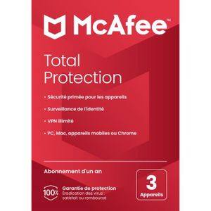 ANTIVIRUS McAfee Total Protection 2024 - (3 Appareils - 1 An