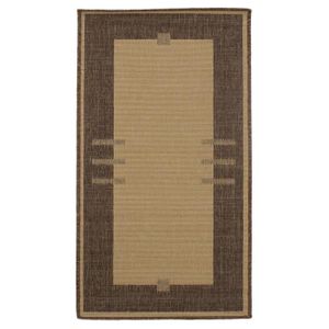 TAPIS DE COULOIR COTTAGE - Tapis réversible motifs vintages aspect sisal 110 x 60 cm Marron