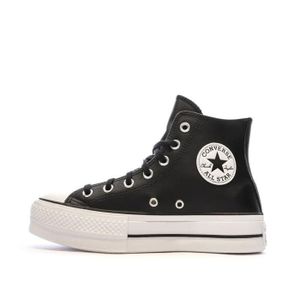 converse en cuir noir femme