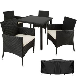 Tectake Salon De Jardin Sevilla 4 Chaises Et 1 Table En Resine
