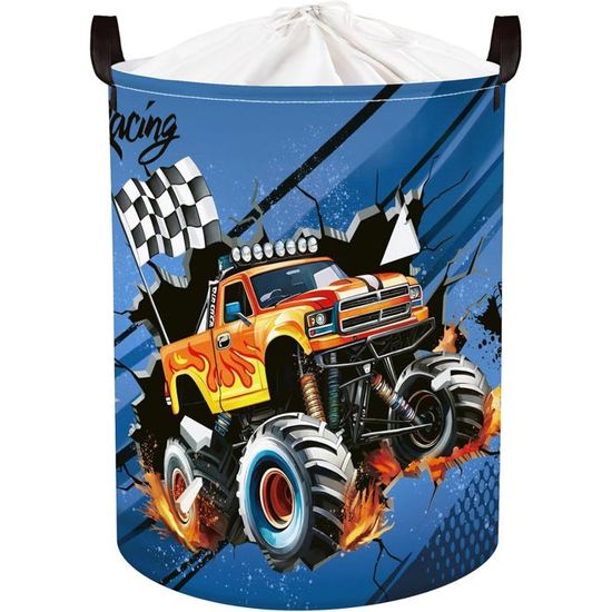 Paniers à Linge Camion Monstre 3D Pour Enfant - 63L Pliable - Rangement Jouets Et Vêtements - Bleu - 7