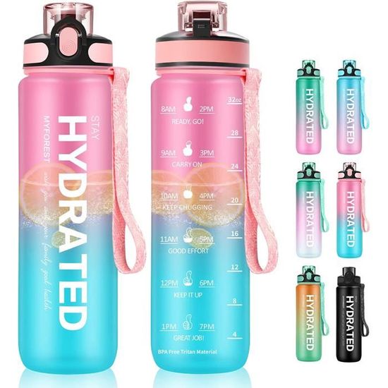 Bouteille D'Eau, Gourde Sport 700Ml Avec Marqueur De Temps De
