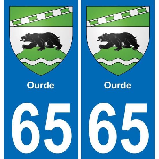 Autocollant Plaque Immatriculation Ville "64 Anglet" - Lettres Blanches Sur Fond Noir - Droits