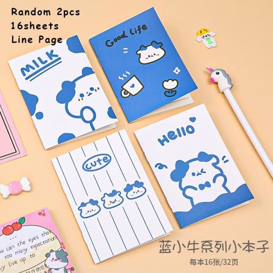 Smail - Mini carnet de poche Kawaii, 2 pièces, joli petit carnet de notes à  doublure vierge, pour enfants étu