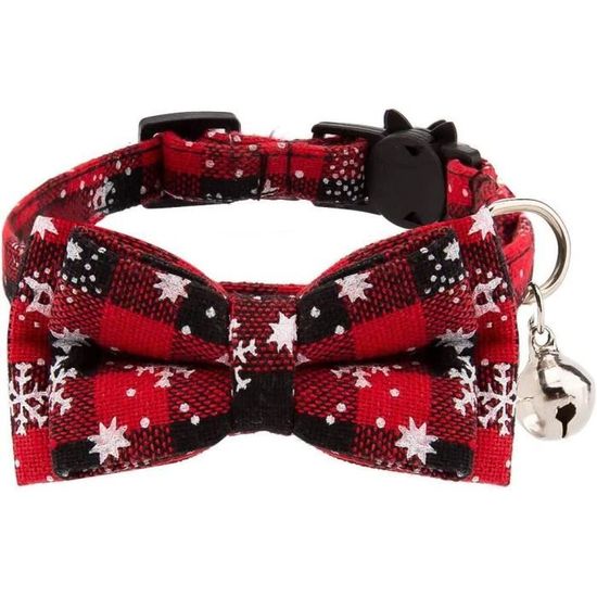 2 Colliers De Noël Pour Chats Avec Nœuds Et Clochettes