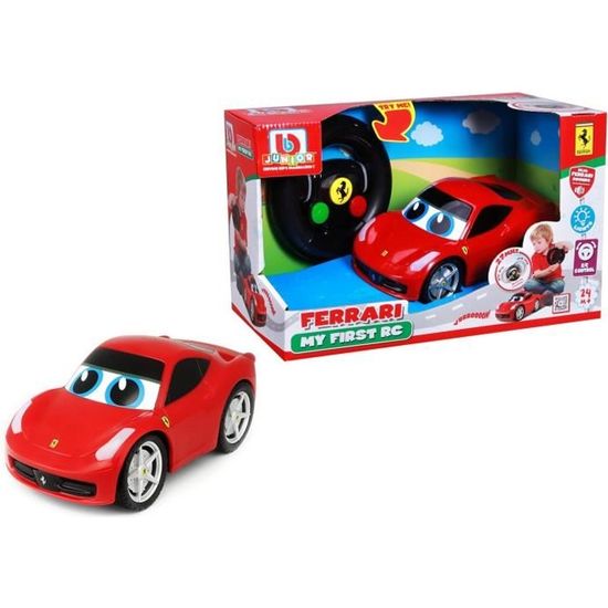 BB Junior First RC Moto Télécommandée Rouge Avec Guidon - Dès 2 Ans - Sons Réalistes