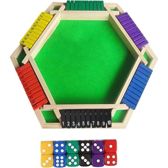 Jeu De Plateau, Jeu De Dés En Boîte, Jeu De Plateau En Bois Avec Dés, 16 Joueurs Jeu De Dés De