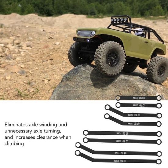 Maillons De Châssis Aluminium CNC INJORA Pour RC 1/24 Axial SCX24 - Dégagement élevé, Remplacement Plastique