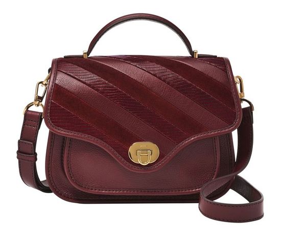 FOSSIL Sac a epaule bandouliere rouge vin pour femme Heritage Top Handle Crossbody Bag Mahogany 231875 rouge vin Cdiscount Bagagerie Maroquinerie