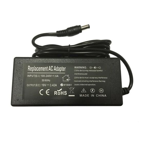 Chargeur Secteur Pour Toshiba Satellite C660-115 - Adaptateur D'alimentation Neuf, Garantie 1 An, Marque Visiodirect