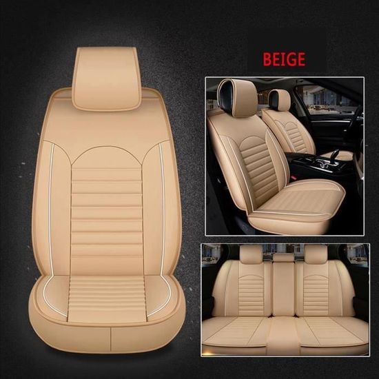 Couvre-siège Auto Universel Walser Lewis - Similicuir Perforé, Antidérapant, Pour Voiture, SUV, Camion - Beige