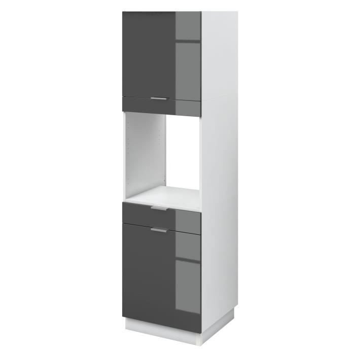 ava colonne de cuisine l 60cm gris laque achat vente elements colonne ava colonne cuisine 60cm gr cdiscount