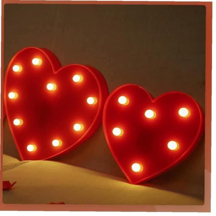 Led Coeur Rouge Lampe LED Lampe Lampe Heart Coeur Alphabet Lumières Anniversaire ...