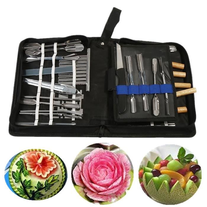1 Set 46Pcs Carving Tools Kit Portable Vegetable Outils Fruit Food Chisel Kitchen Cutting Products Tranchage Garniture
