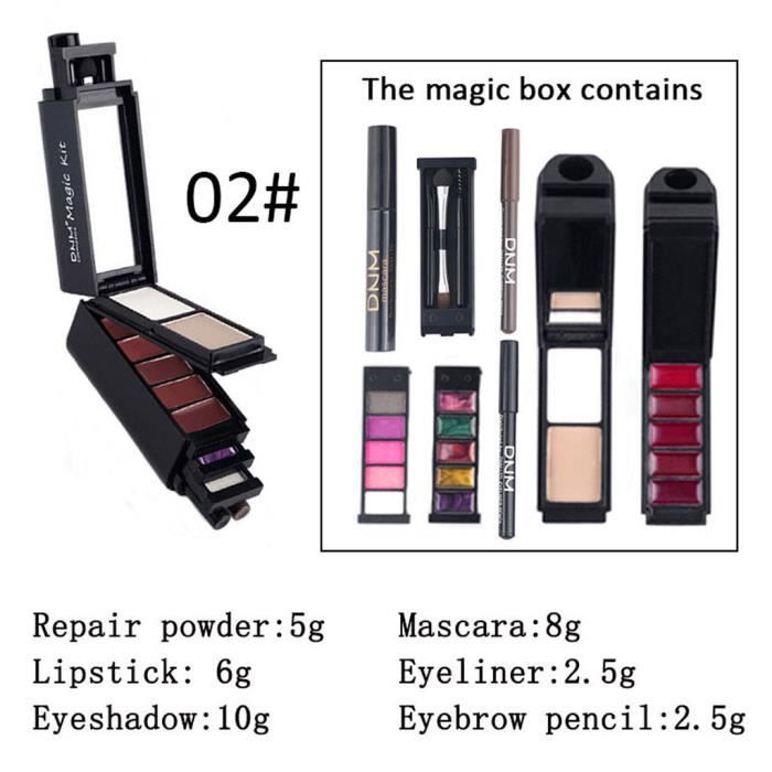 【PALETTE DE MAQUILLAGE】8-en-1 Magic Mini Kit de Maquillage Ombre à Paupières Mascara Rouge à Lèvres Fashion Beautiful 30ml_GT3158