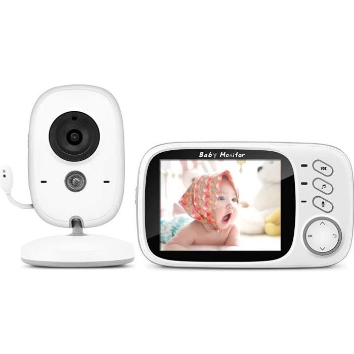 Moniteur Bébé, BOIFUN Babyphone Vidéo Caméra Surveillance Numérique Sans Fil avec 3.2”LCD, VOX, Vision Nocturne, Communication Bidir