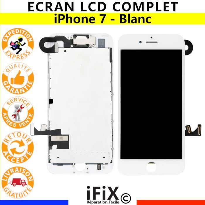 LCD Ecran Complet iPhone 7 Blanc Vitre tactile Sur Châssis - ÉCRAN Pré-installé pour Apple A1660, A1778, A1779