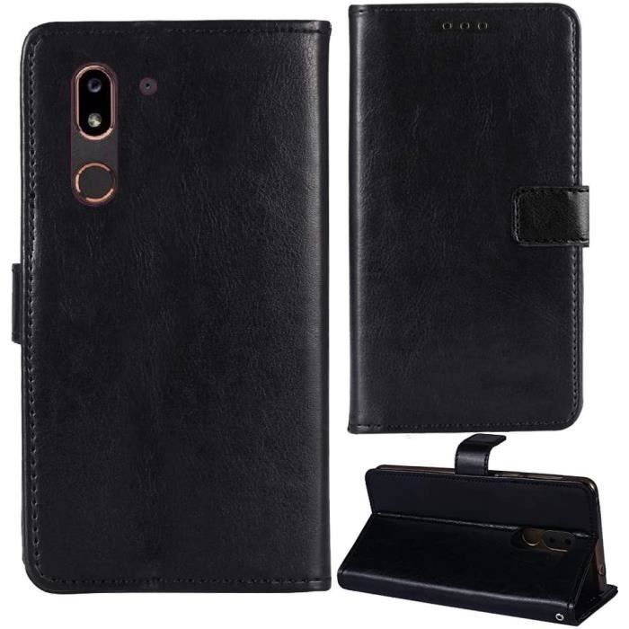 Etui antichoc en cuir Cas pour Doro 8050 NOIR