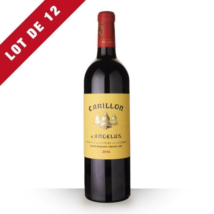 Lot de 12 - Le Carillon de L'angélus 2016 AOC Saint-Emilion Grand Cru - 12x75cl - Vin Rouge