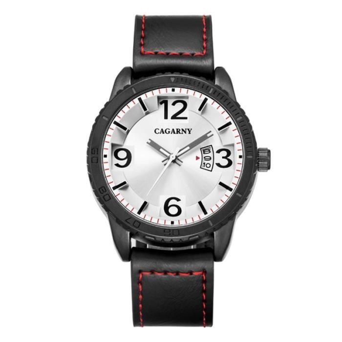 (#140) Fashion Quartz Movement Wrist Watch with Leather Band(White)