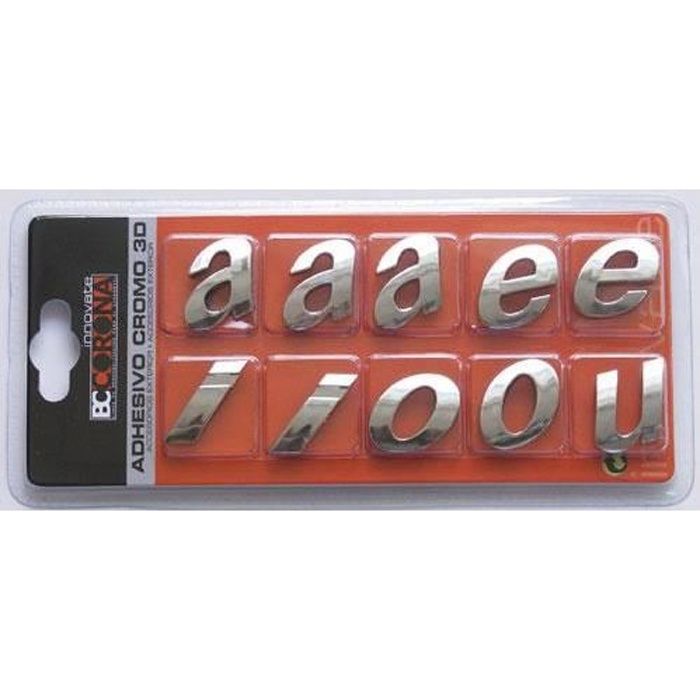 10 Lettres Chromees 3D Adhesives -KLMNP- N3 - B…