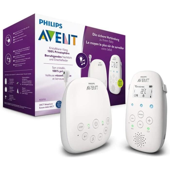 Philips AVENT SCD713/00 Babyphone DECT - Mode Smart ECO, Ecran LCD