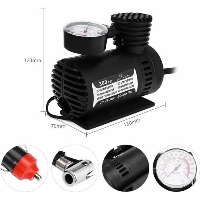 Portable 12 V Gonfleur de pompe à air Compresseur électrique pour pneus de voiture bateaux Camping Air Lit gonflables LIA8325