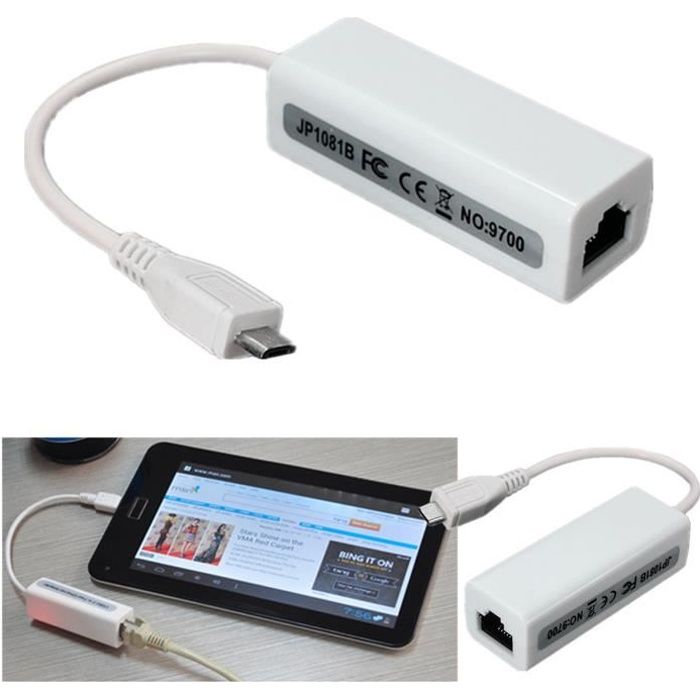 CABLING® Adaptateur Micro USB vers Ethernet RJ45