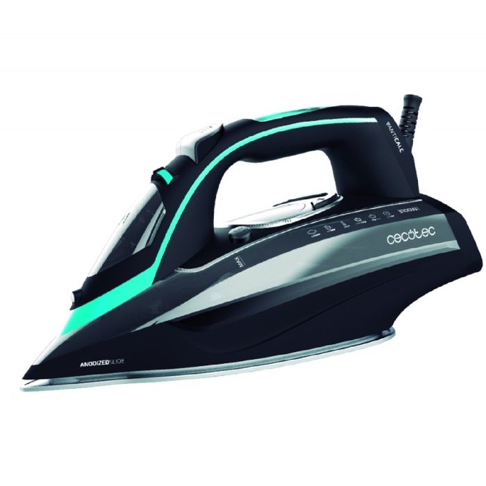 Cecotec Centrale Vapeur Compacte 3D ForceAnodized 750 Smart. Jet de Vapeur 200g/min, Double Semelle Anodisée, Écran LCD, Vapeur cont