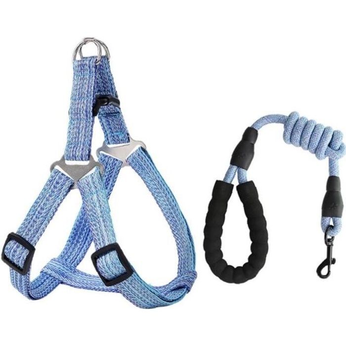 Harnais de chien Étape dans Petite grande taille pour la marche extérieure Confort Harnais réglable pour chiens Bleu s
