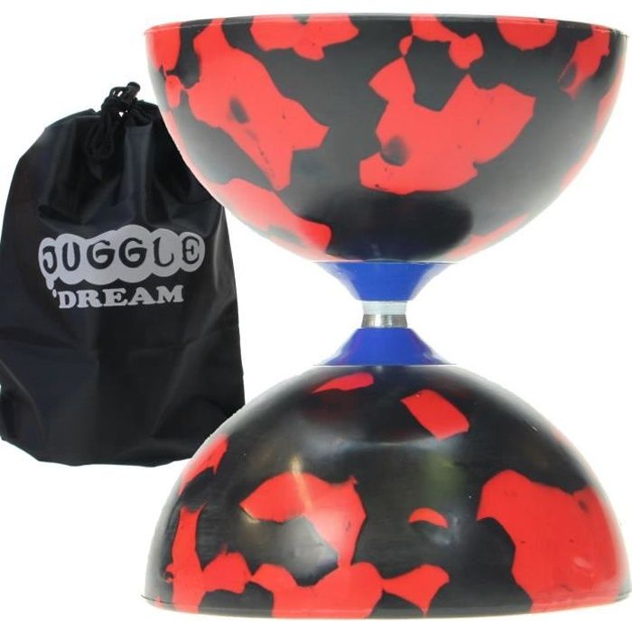 Diabolo Jester noir et rouge + sac de rangement