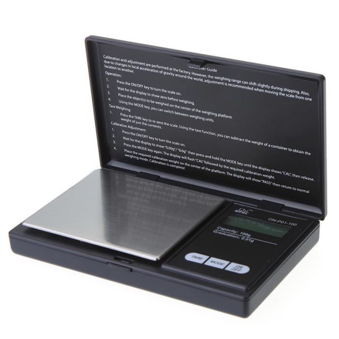 KKmoon 100g * 0.01g Mini LCD Digital balance de poche bijoux à diamants en or échelle Gram Noir