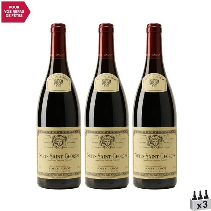 Nuits-Saint-Georges Rouge 2018 - Lot de 3x75cl - Louis Jadot - Vin AOC Rouge de Bourgogne - Cépage Pinot Noir