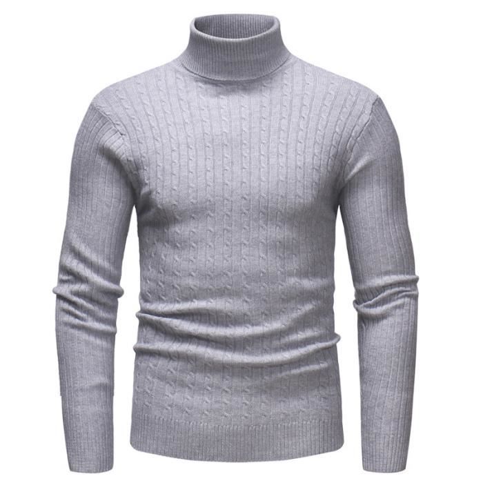 Pull col montant homme à manches longues Pull Hommes Pull irlandais